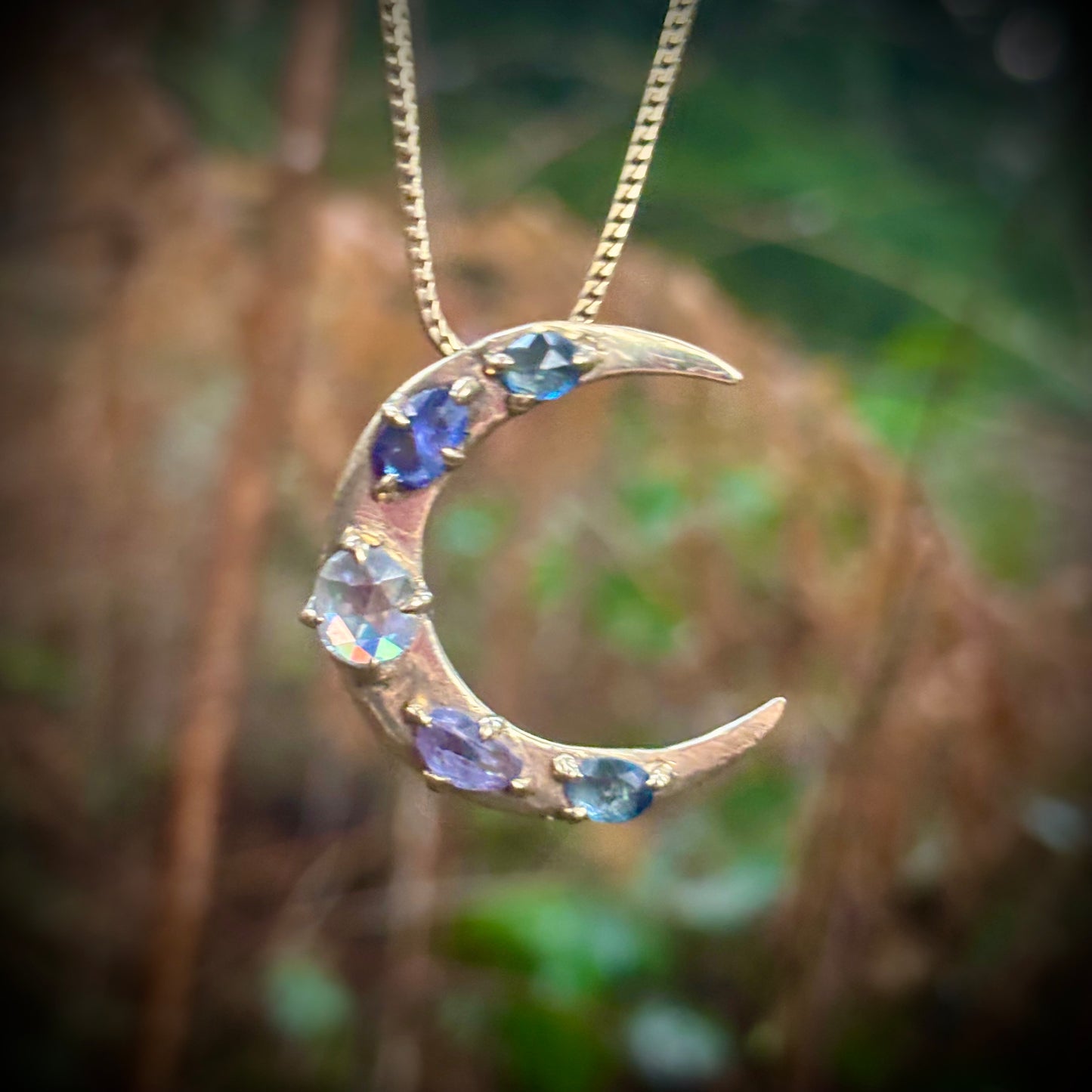 Lilac Luna Necklace, 14k gold.