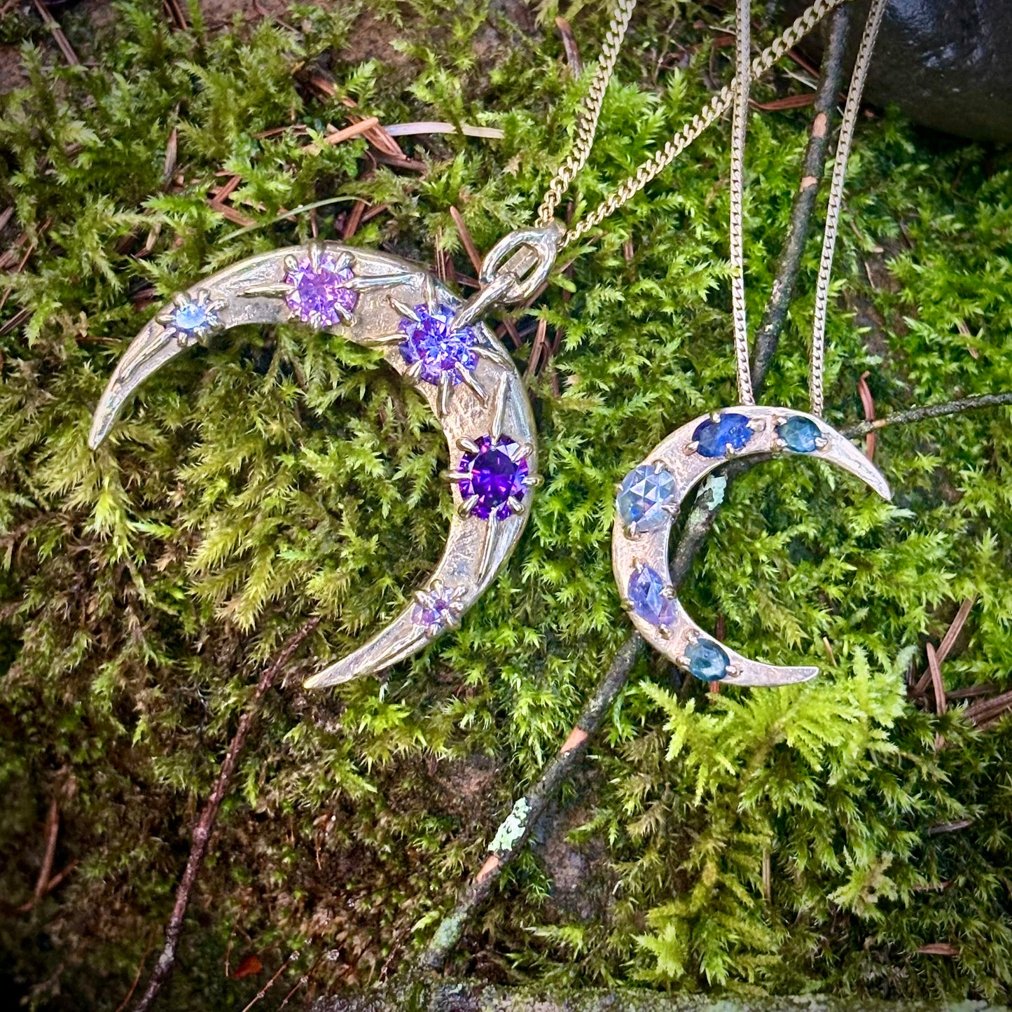 Lilac Luna Necklace, 14k gold.