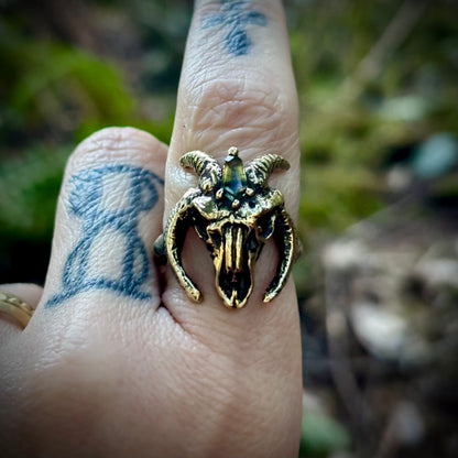 Parti Goat Ring, Size 7.25