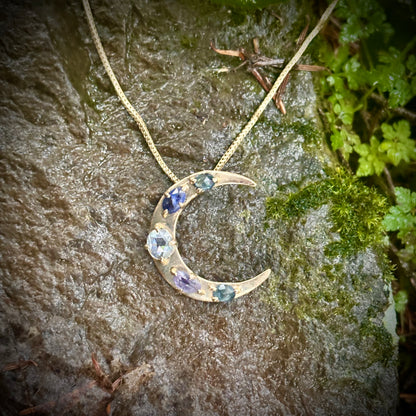 Lilac Luna Necklace, 14k gold.