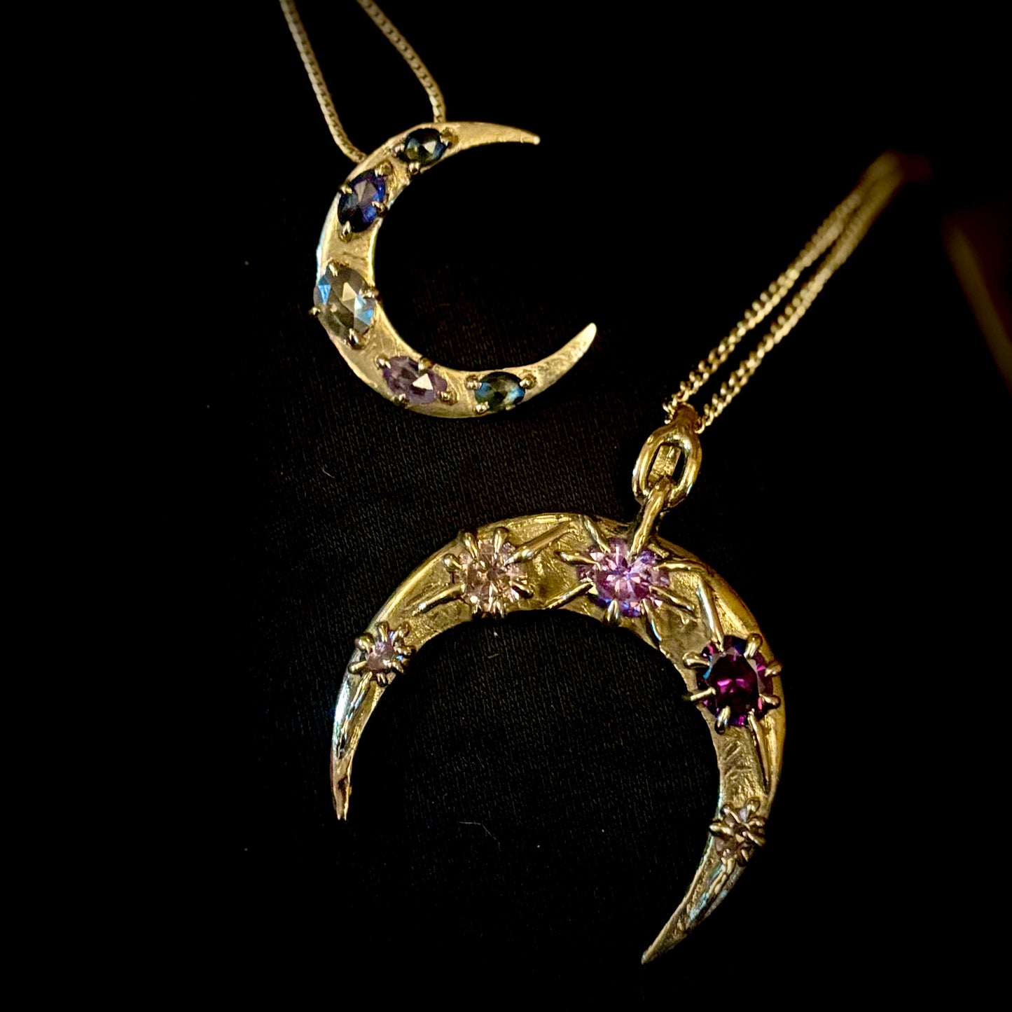 Lilac Luna Necklace, 14k gold.