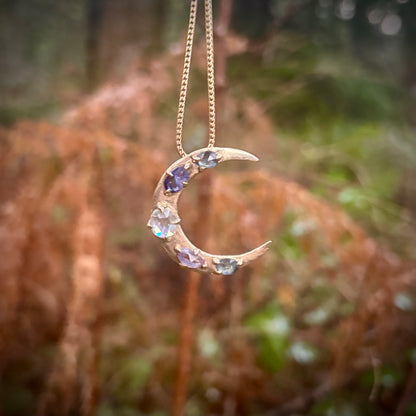 Lilac Luna Necklace, 14k gold.