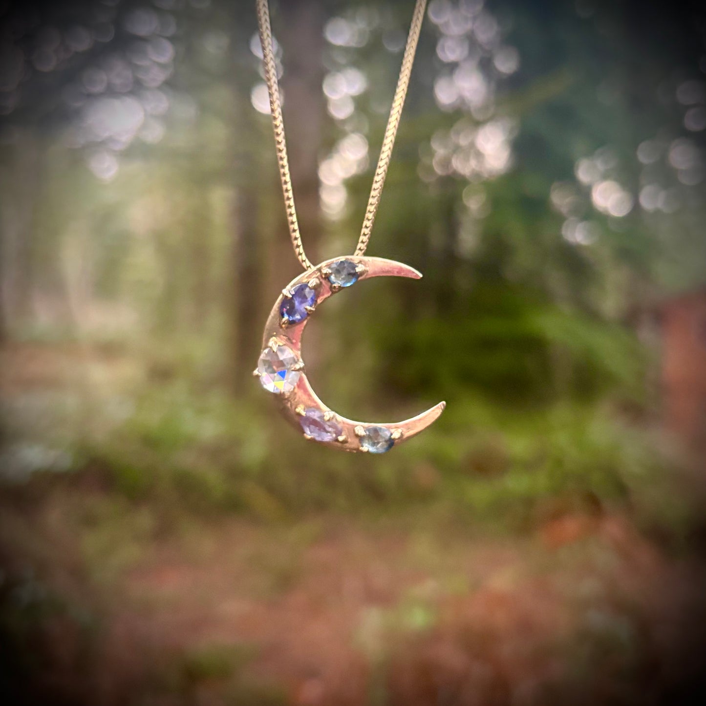 Lilac Luna Necklace, 14k gold.