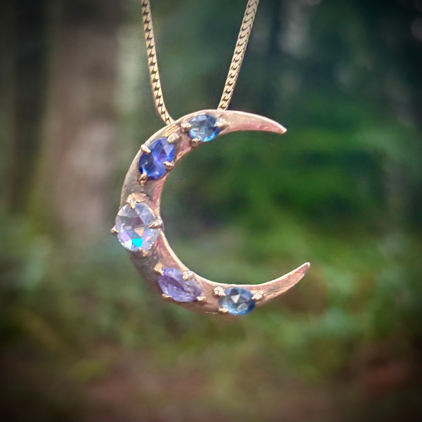 Lilac Luna Necklace, 14k gold.