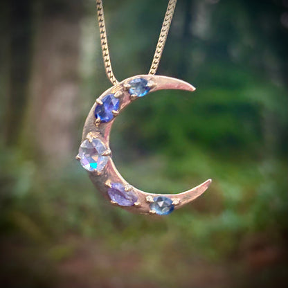 Lilac Luna Necklace, 14k gold.