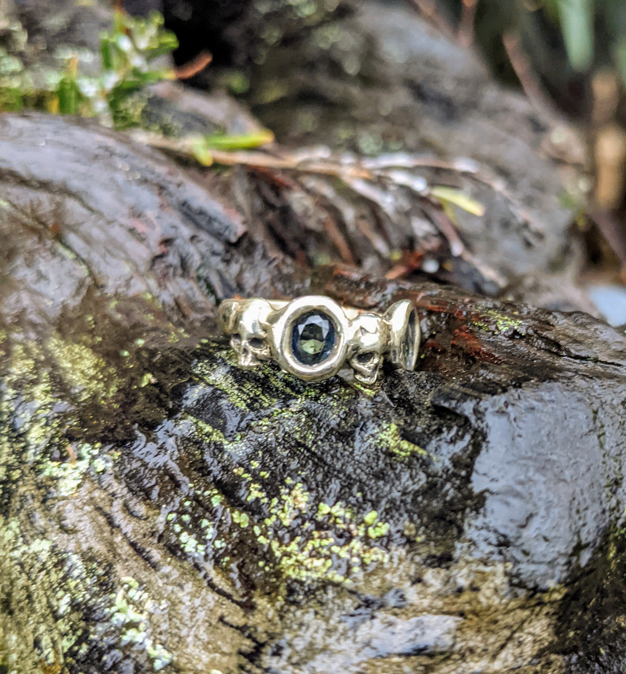Underworld Eternity Ring, Green Sapphires, Size 6.5