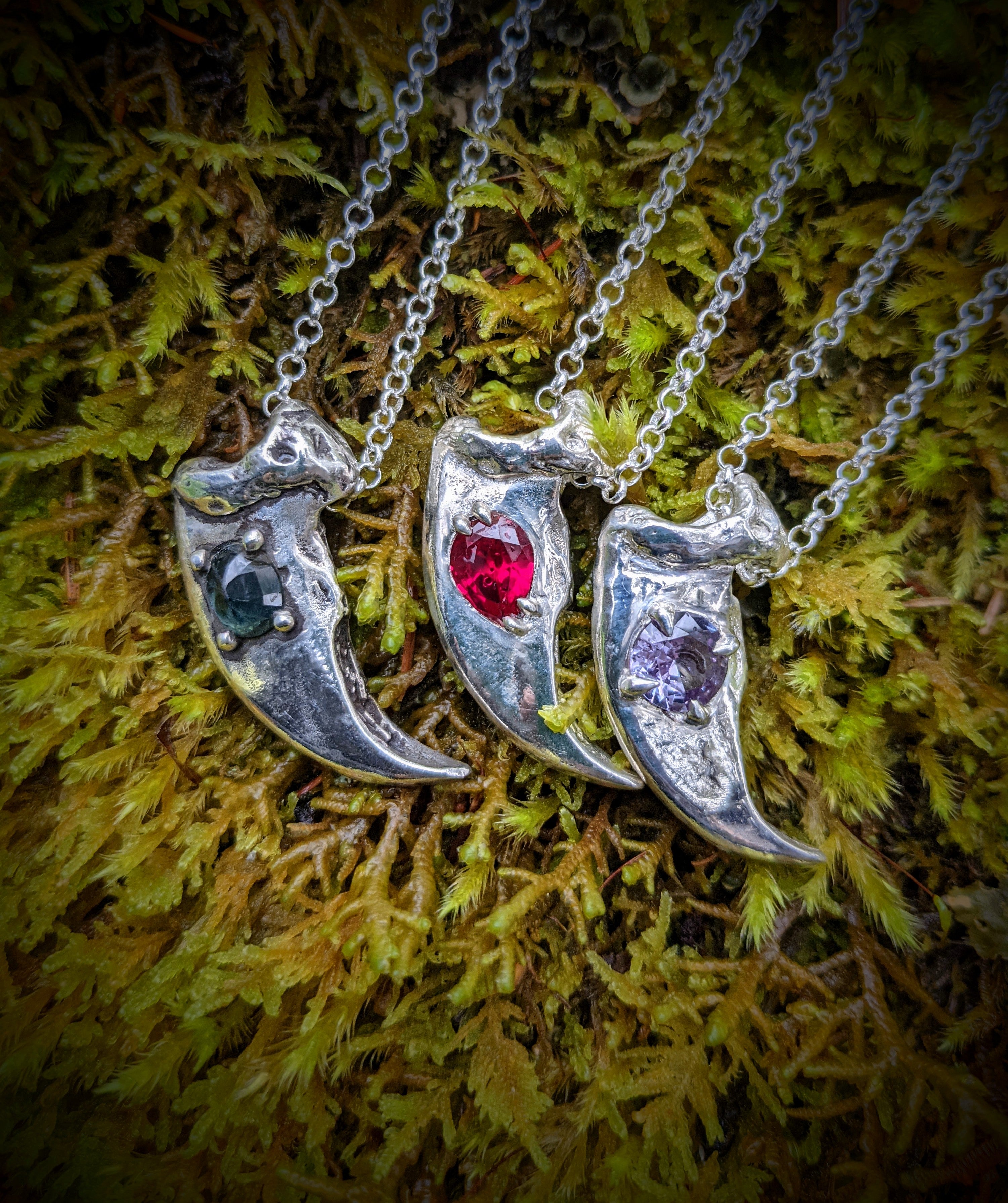 Kuma Yona Necklace, Alexandrite and Silver.