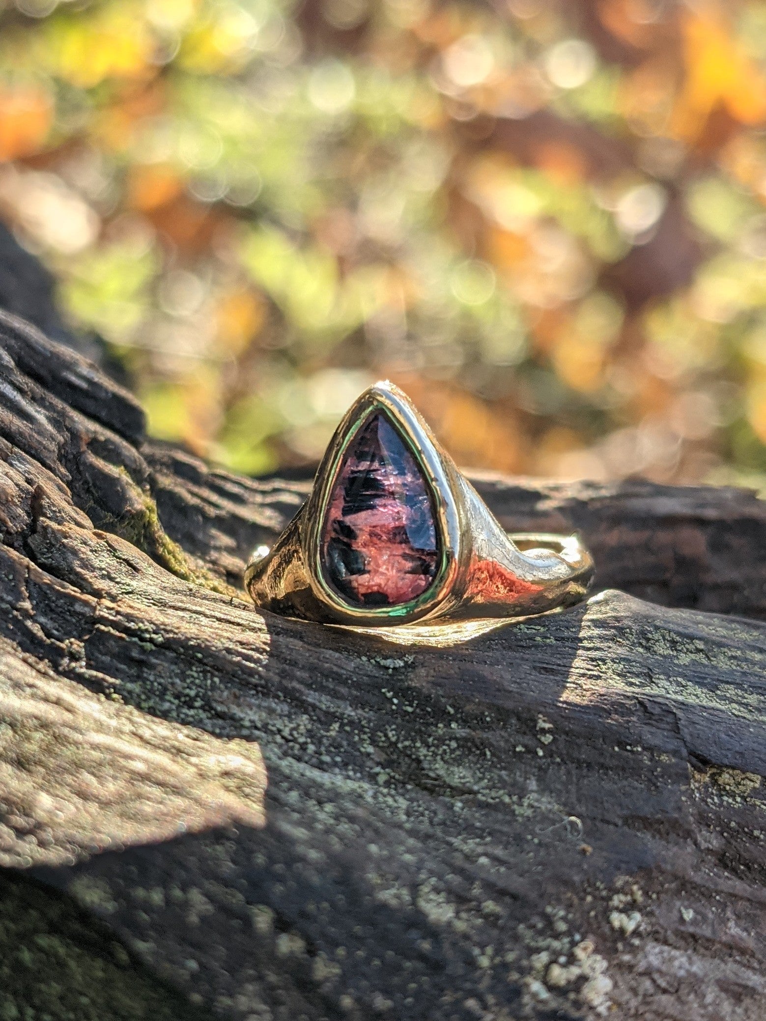 The Crow Ring, 14k Gold and Winza Ruby, Size 5.5.