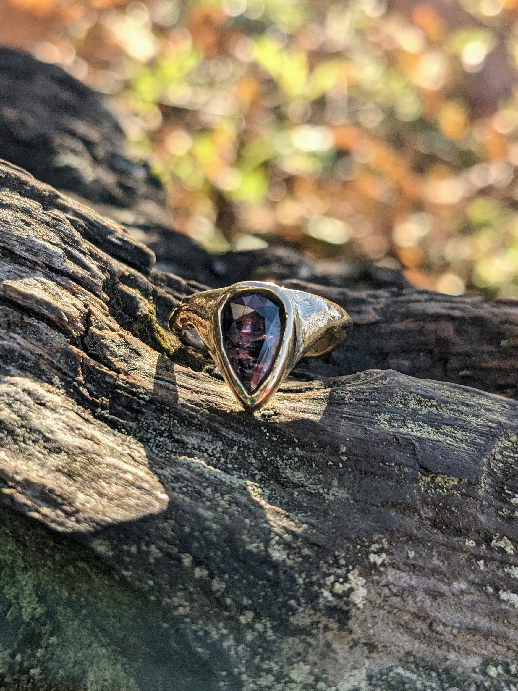 The Crow Ring, 14k Gold and Winza Ruby, Size 5.5.