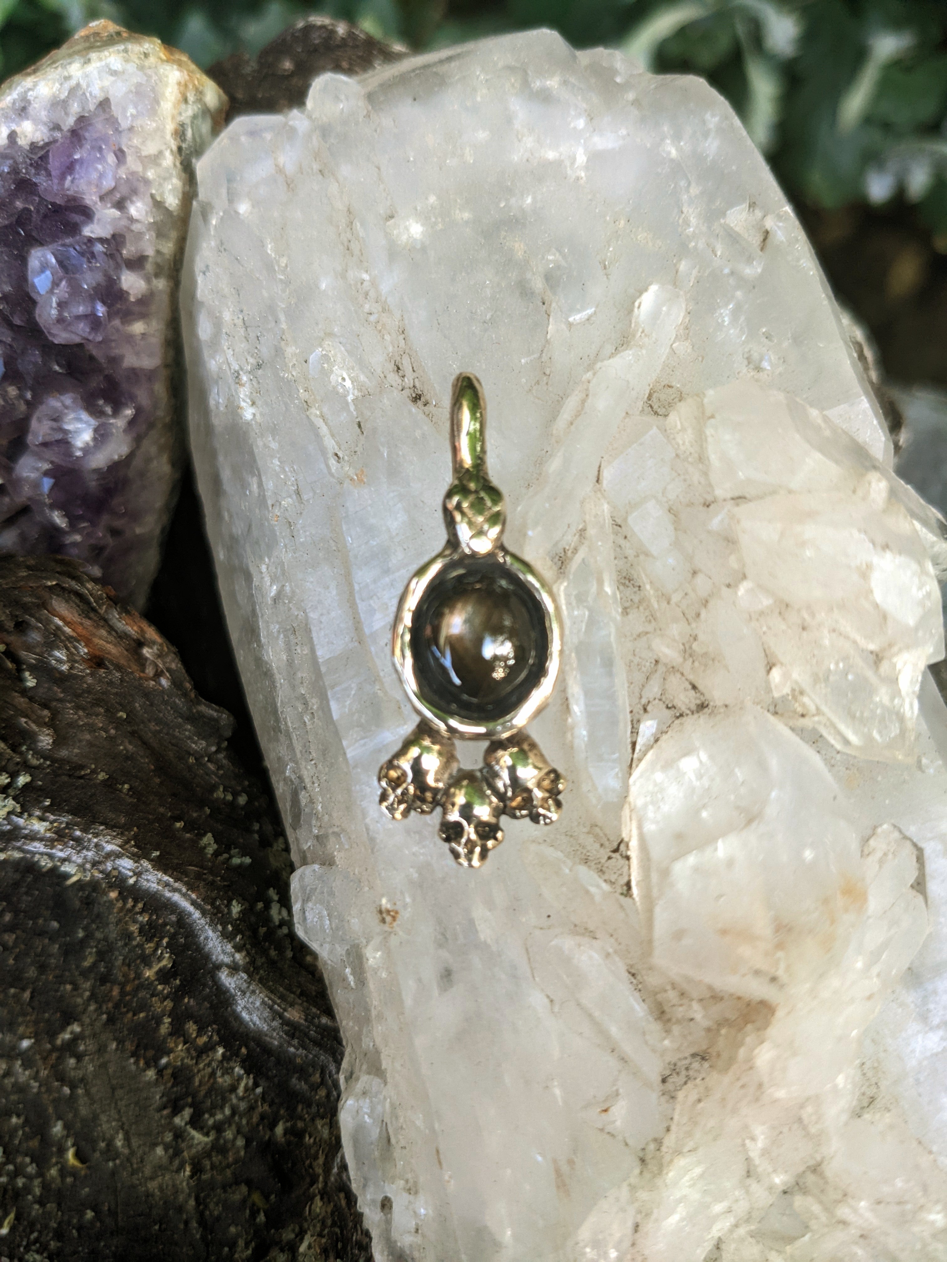 Serpent Hecate, Black Star Sapphire and Bronze.