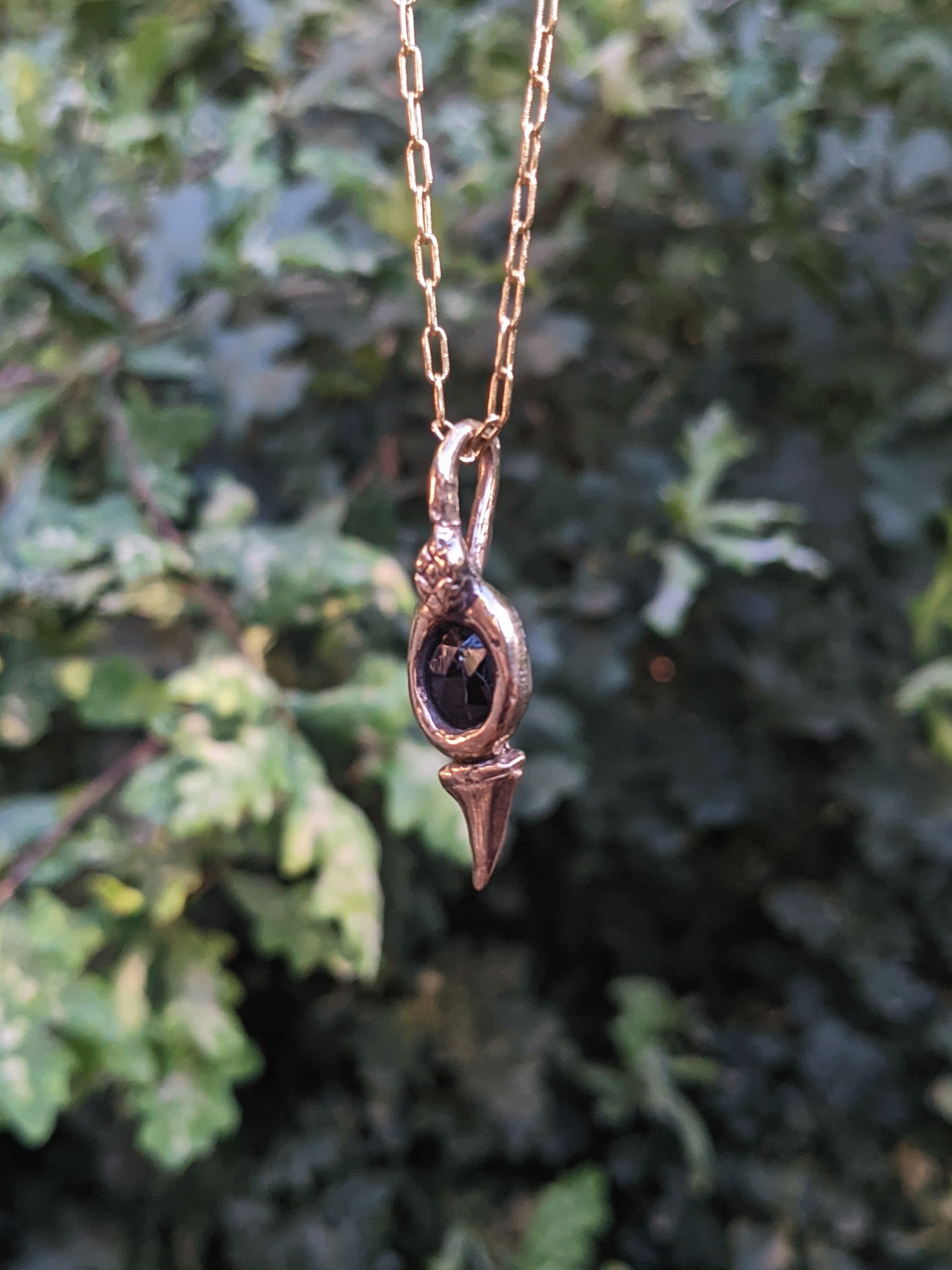Habu-Same necklace, Black Spinel and Bronze.
