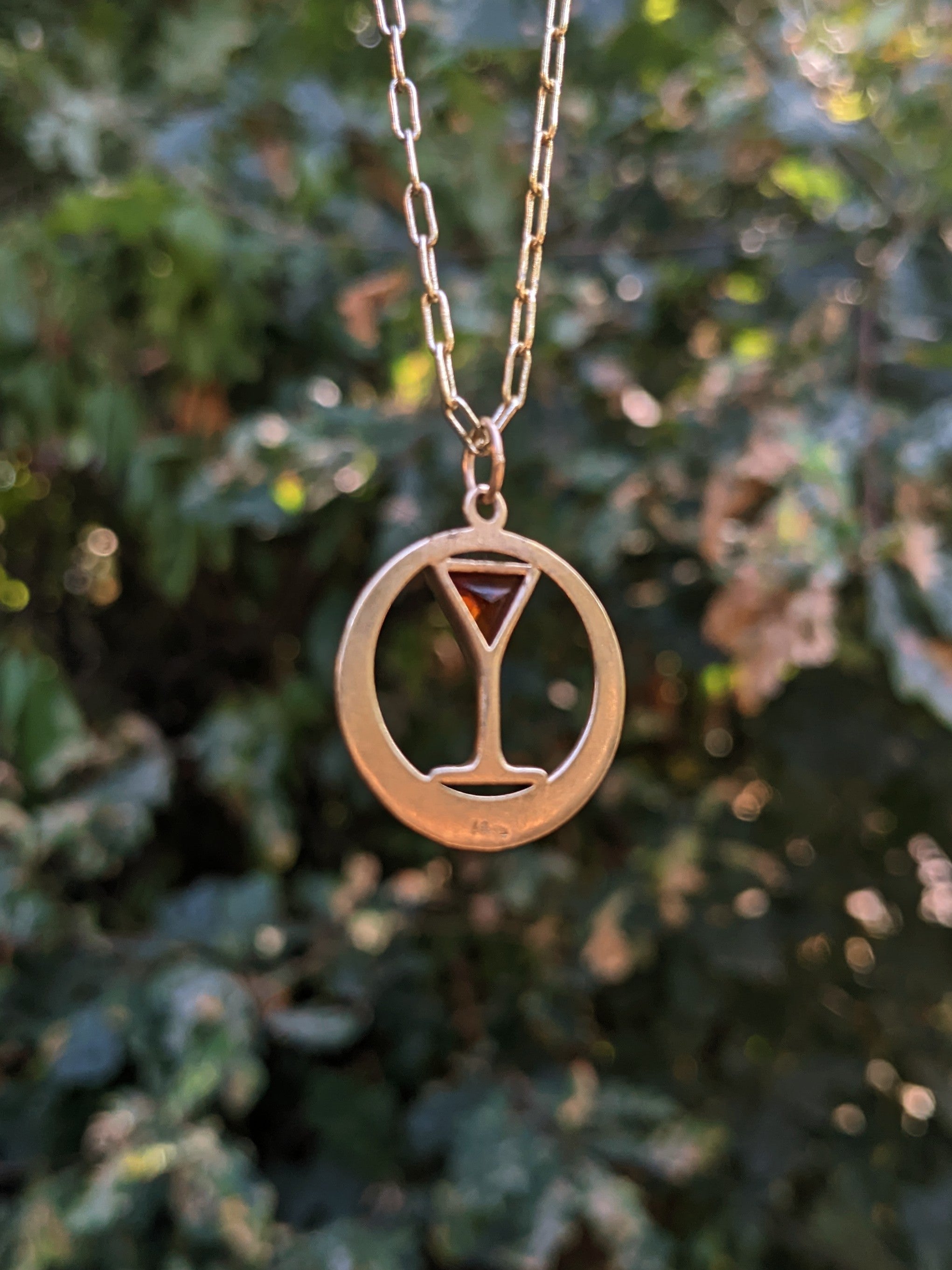 Ace of Cups Necklace, 14k gold.