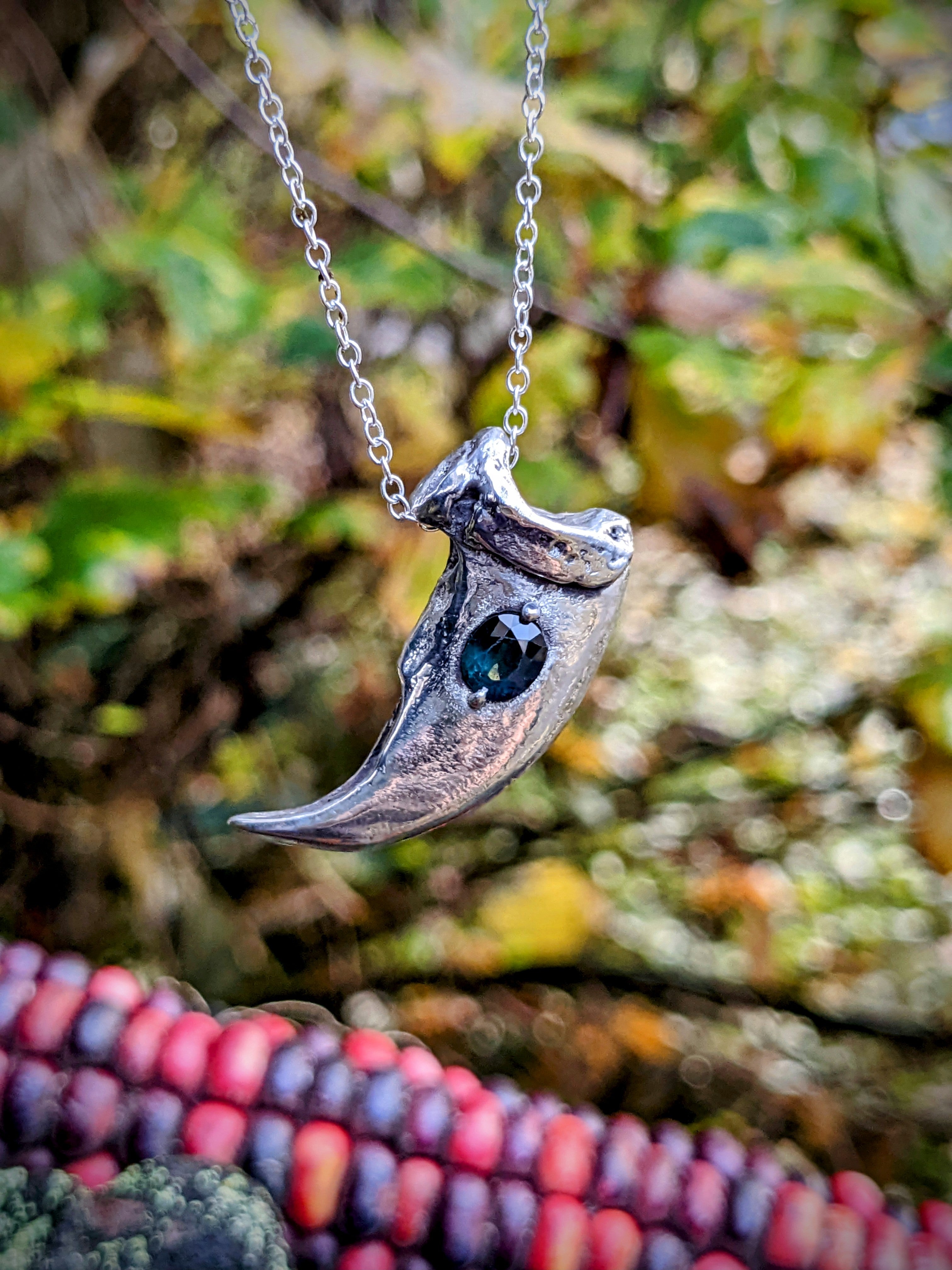 Kuma Necklace, Sterling and Sapphire