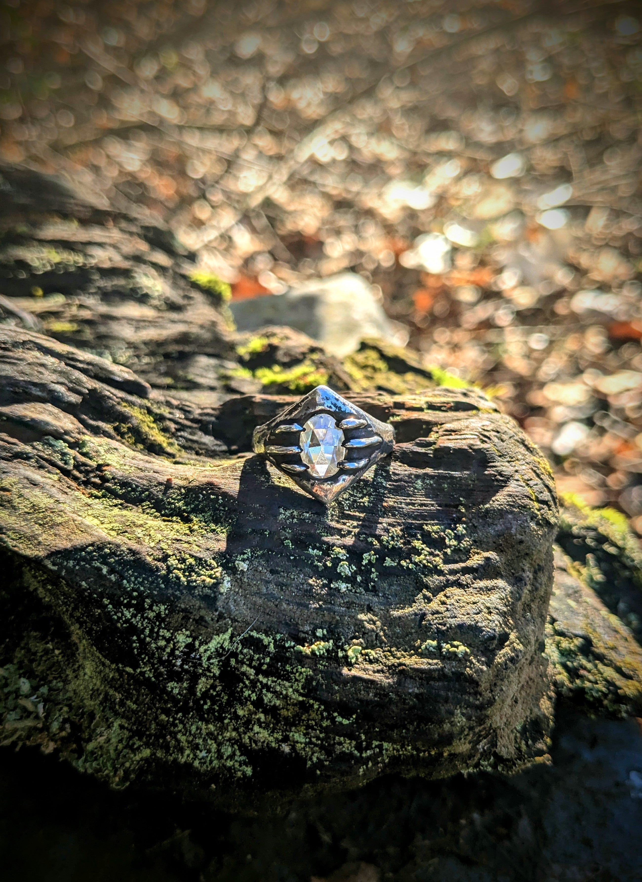Raito Ring, Sterling and Moissanite, 7.