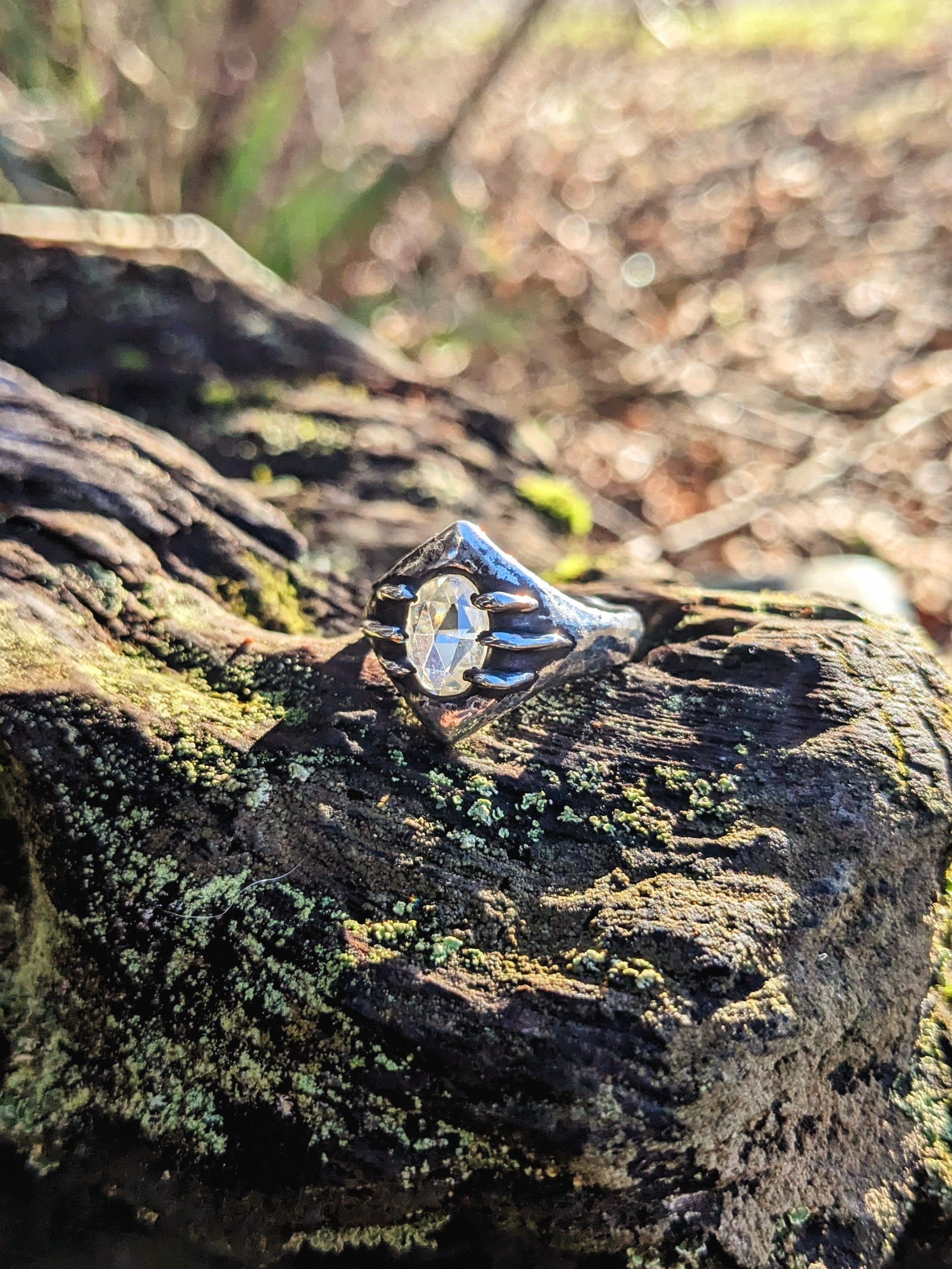 Raito Ring, Sterling and Moissanite, 7.